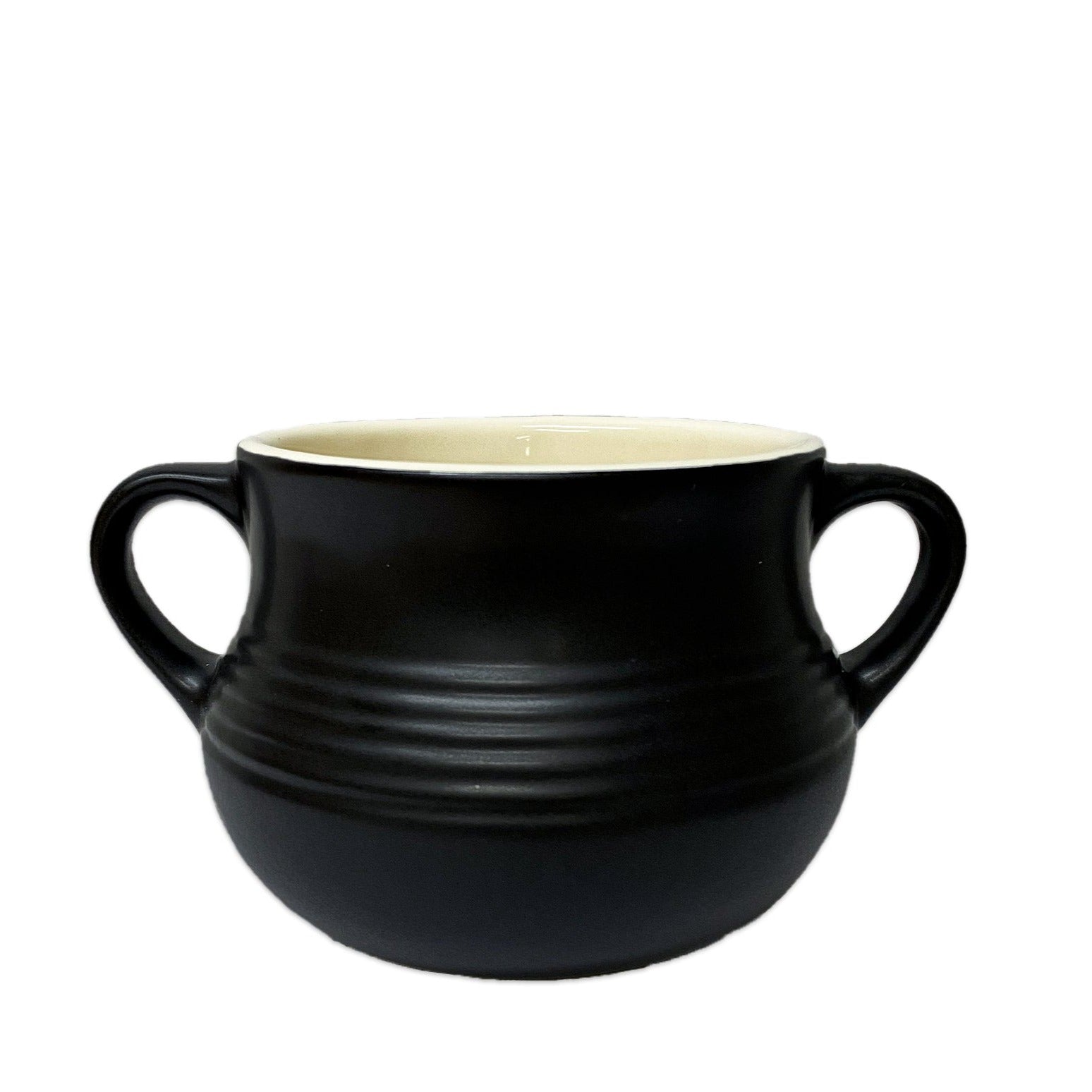 Bol vintage pour soupe à l'oignon - Noir