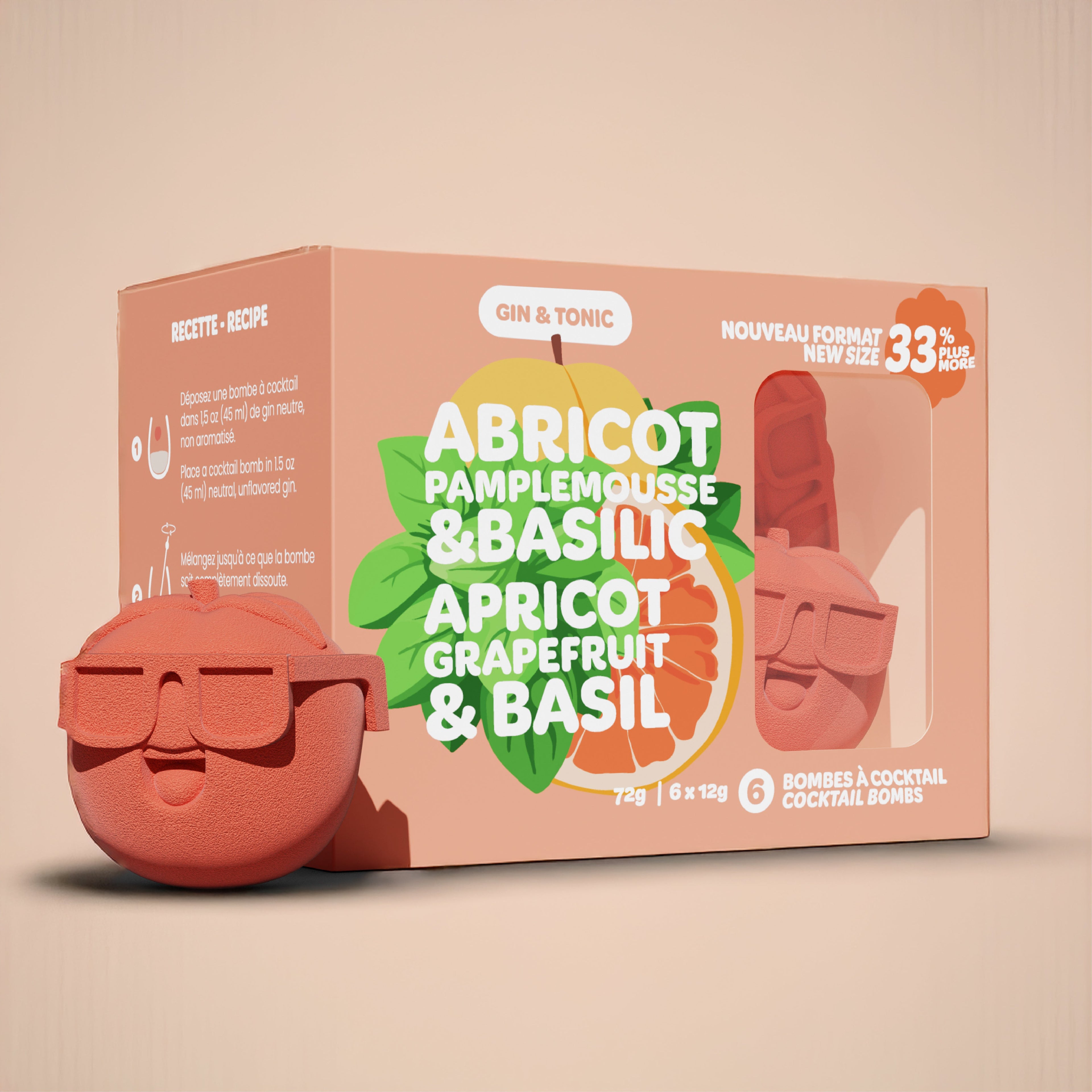 Gin tonic 3D - Abricot & basilic