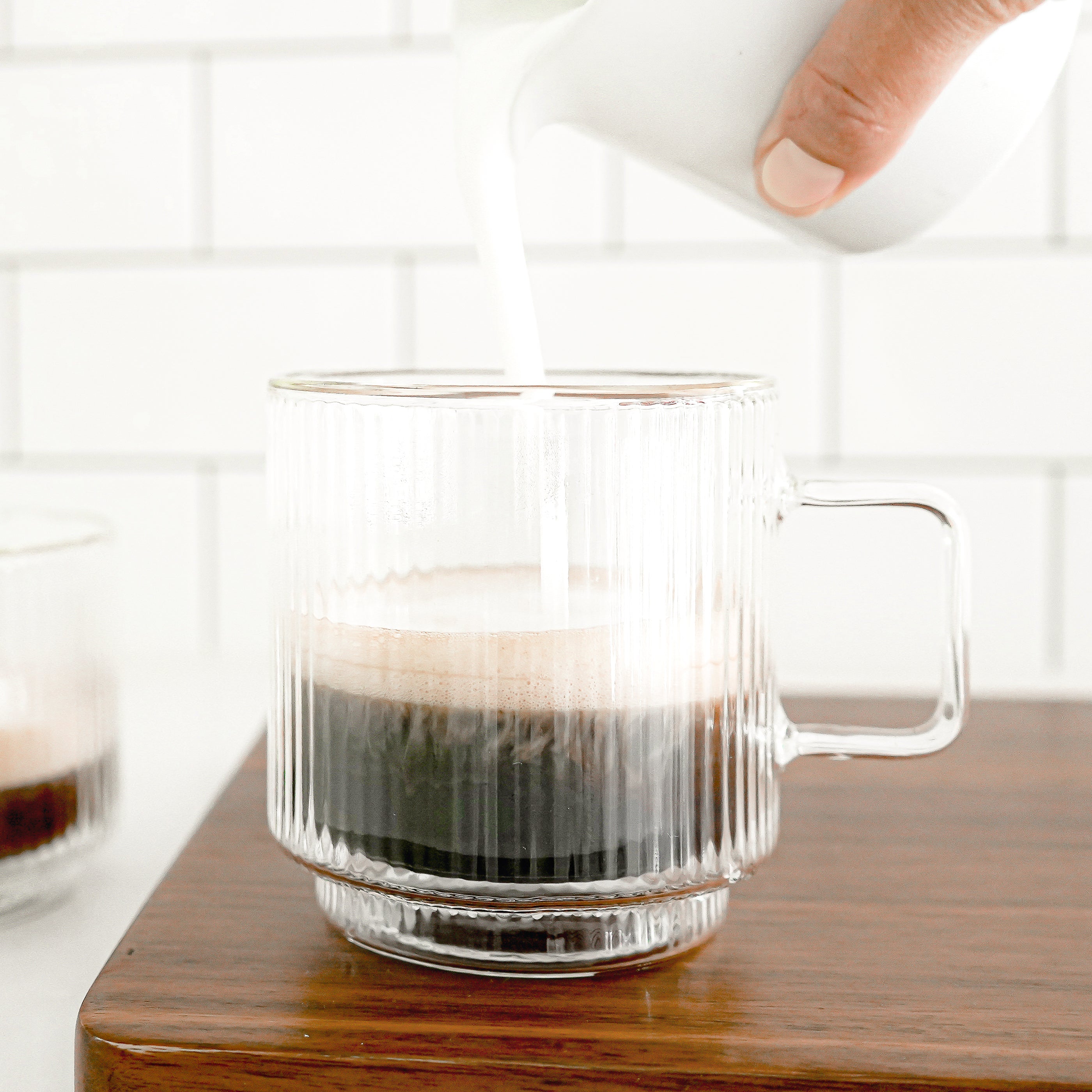 Ensemble de tasses striées (2) - Americano