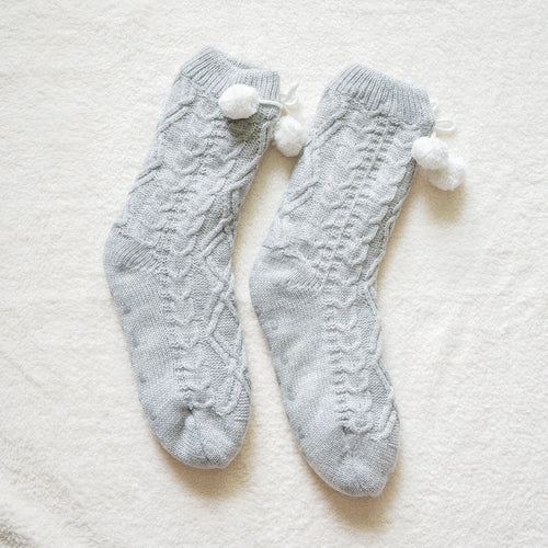 Bas de laine doublé - Gris