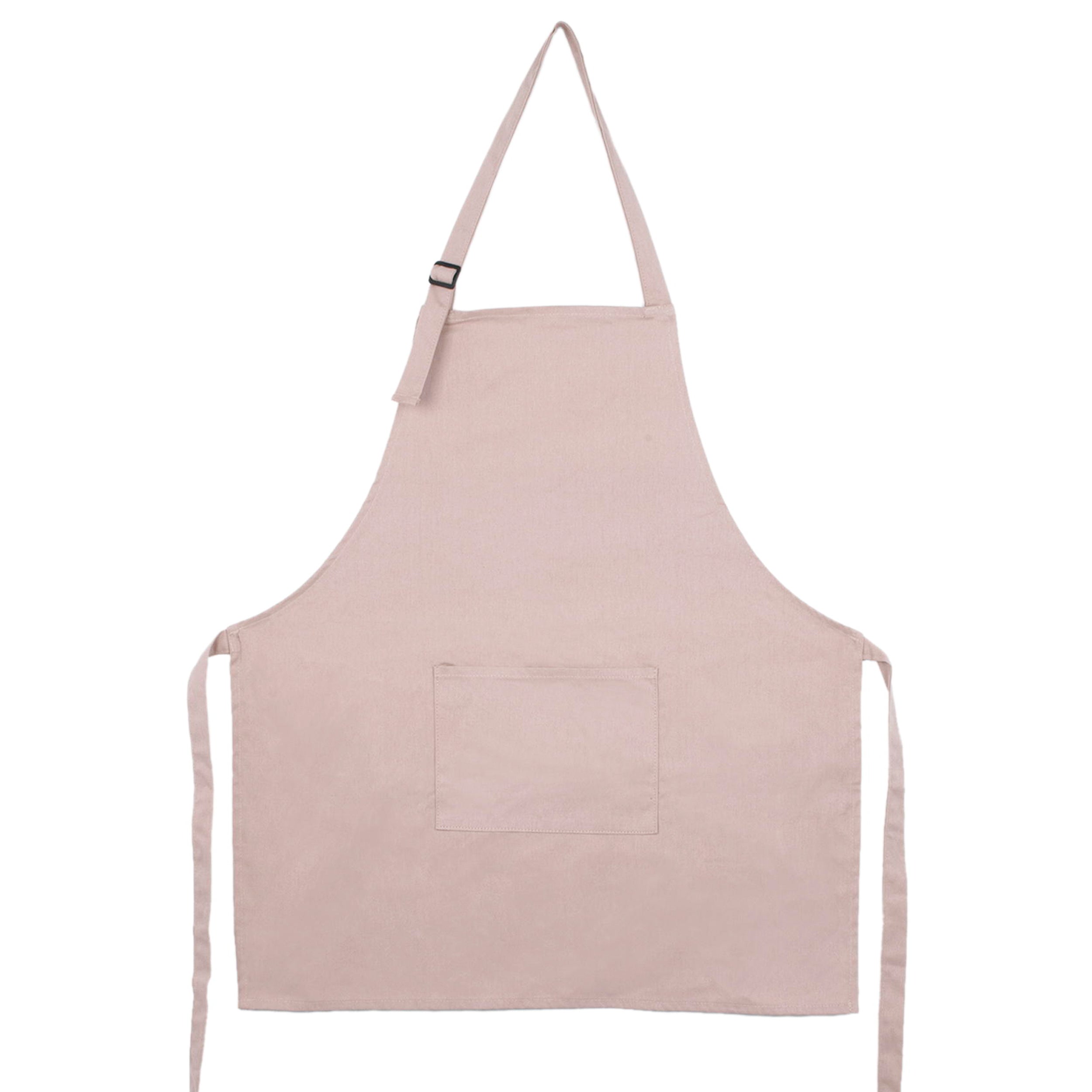 Tablier uni à poche - Rose