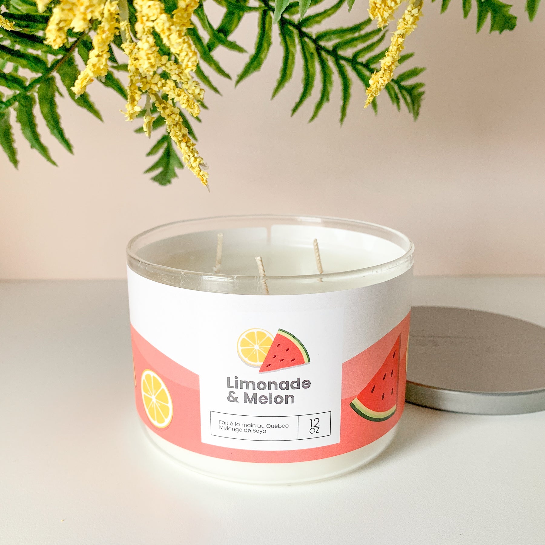 Chandelle 3 mèches - Limonade Melon