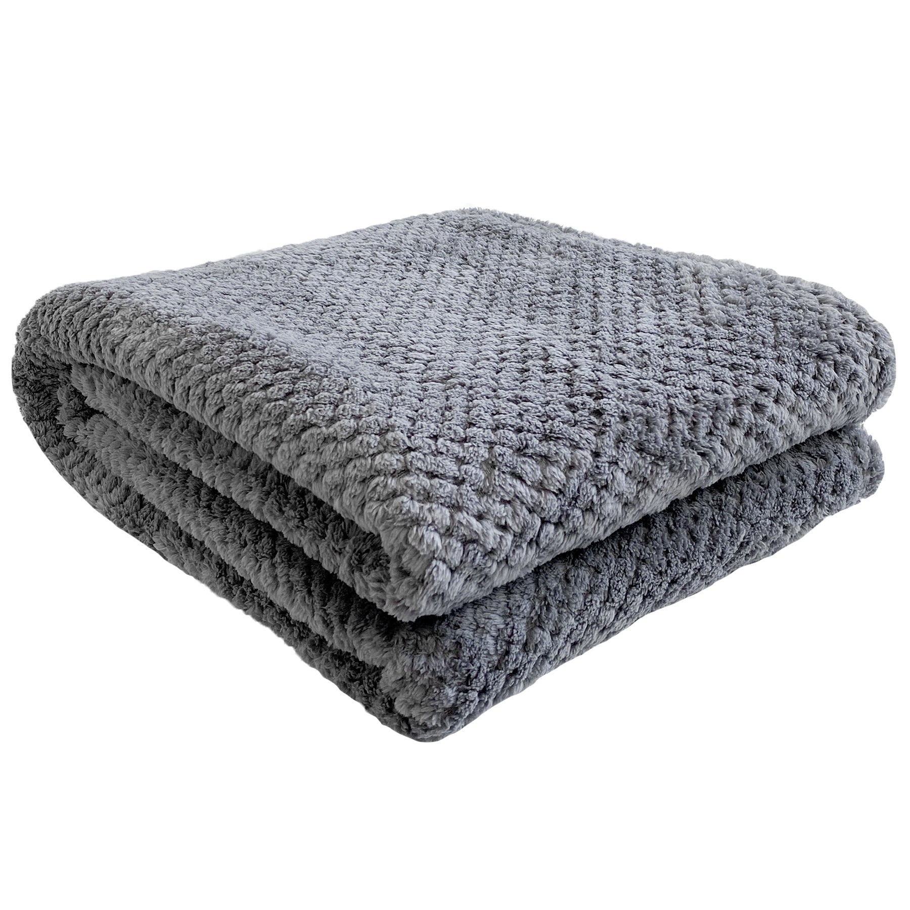 Jeté Kozy texturé - Gris