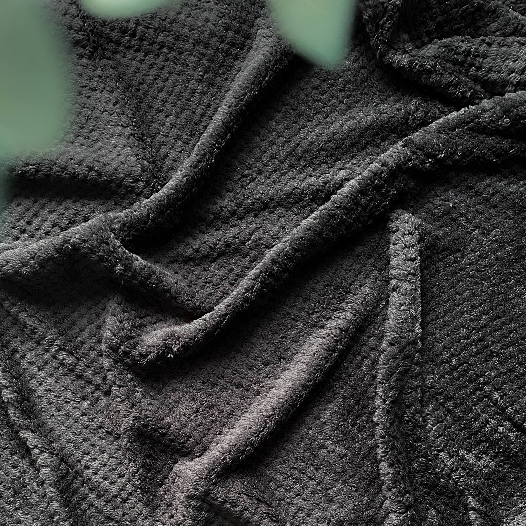 Jeté Kozy texturé - Noir
