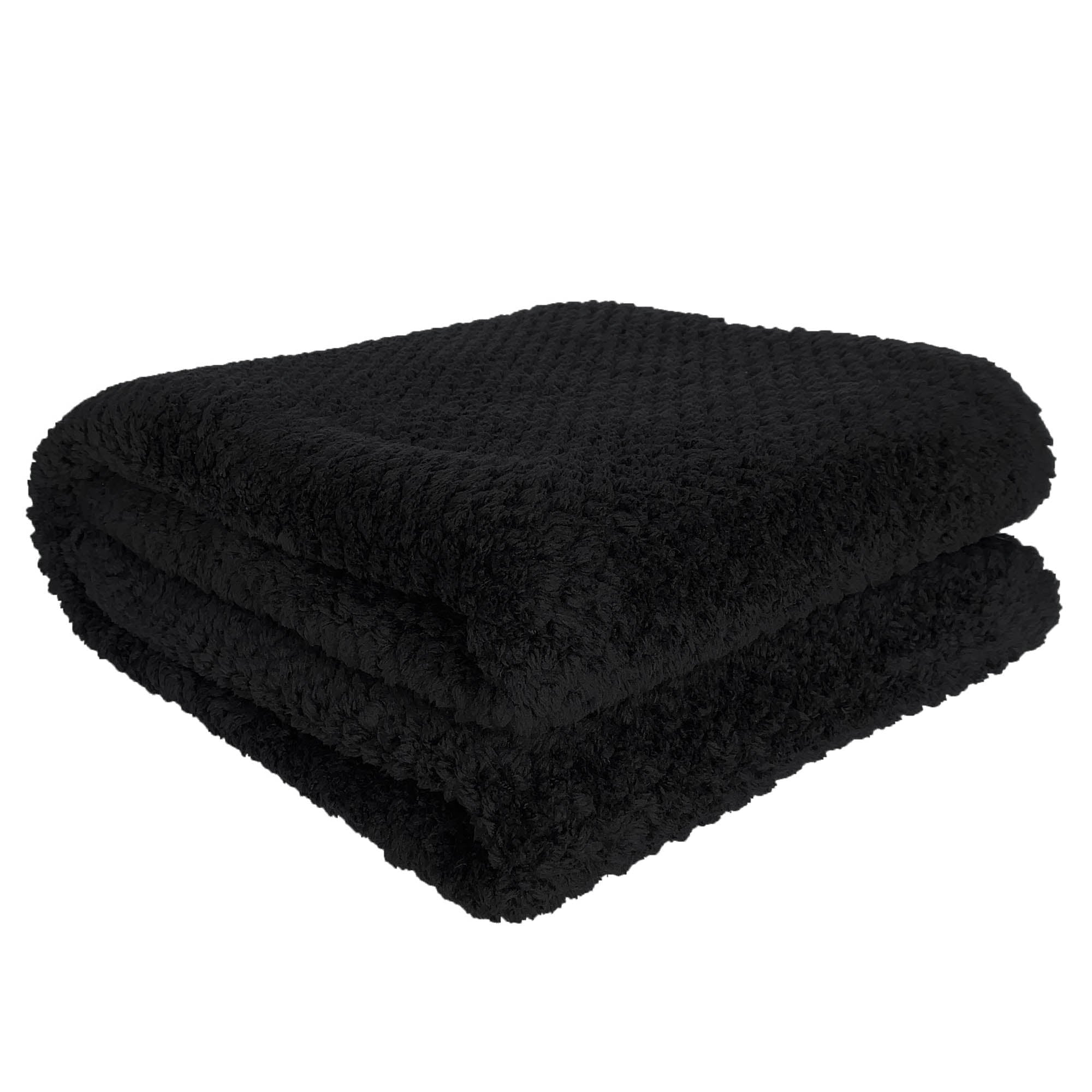 Jeté Kozy texturé - Noir