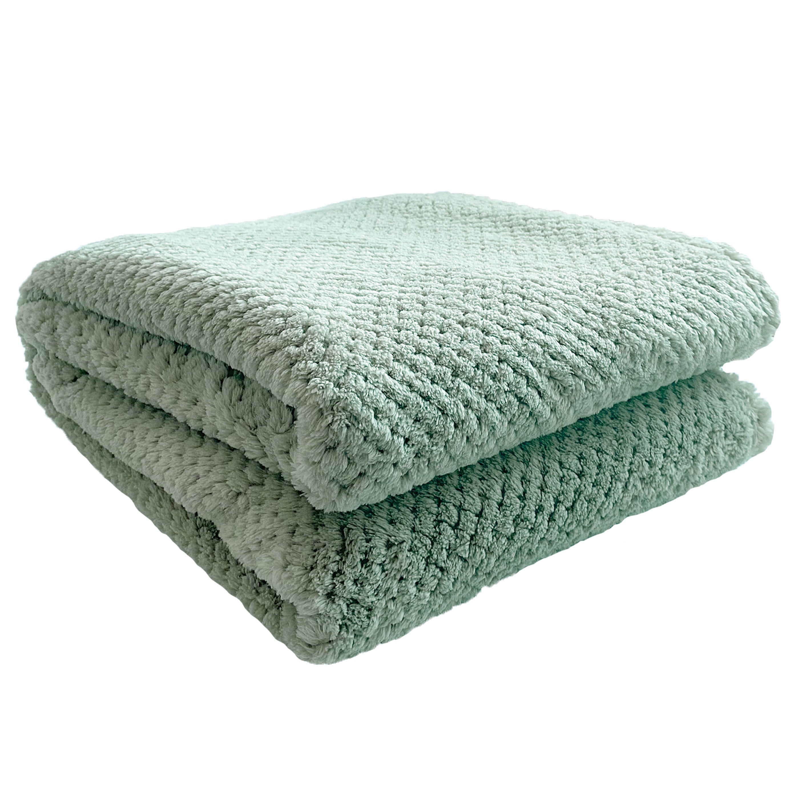 Jeté Kozy texturé - Vert sauge