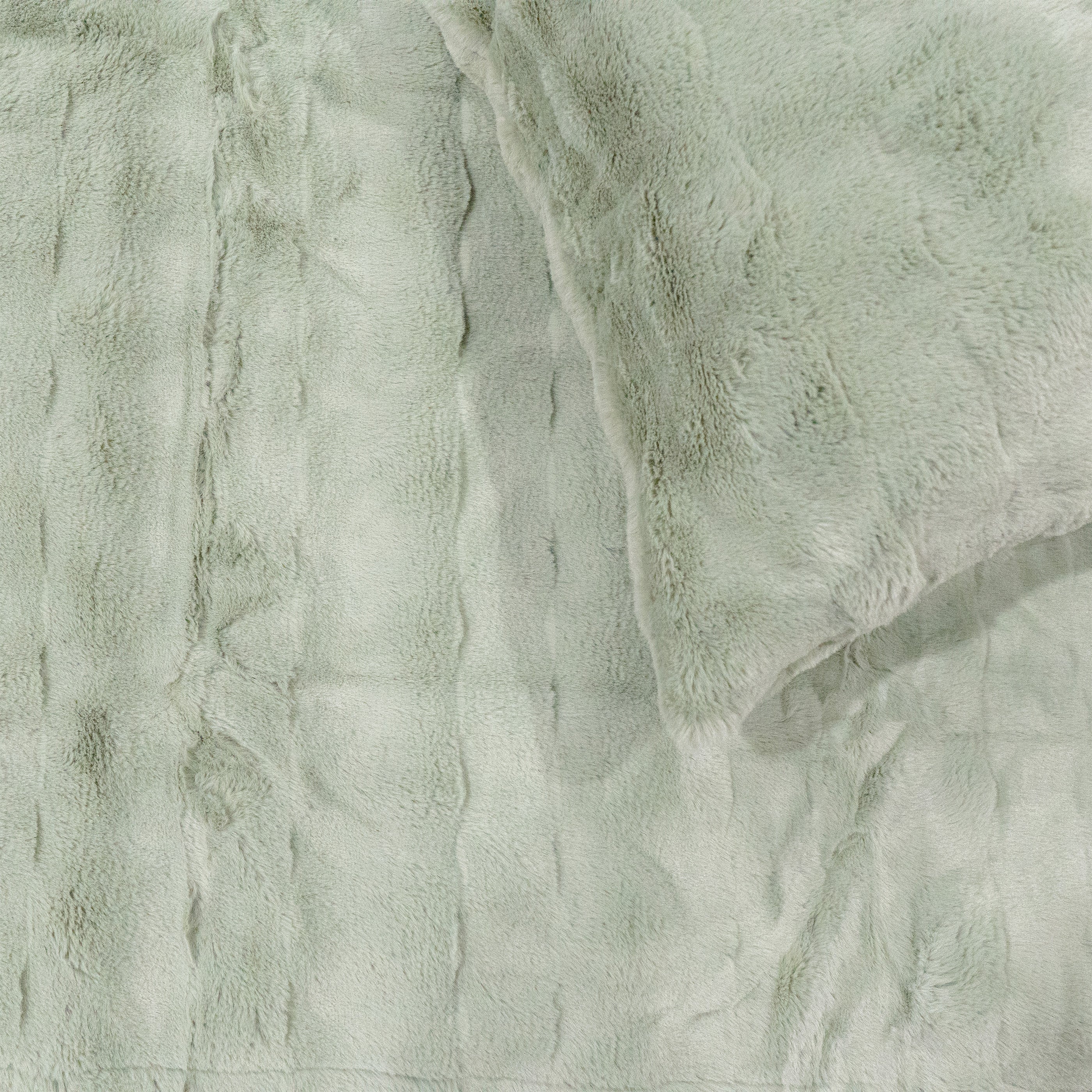 Coussin fausse fourrure poils courts - Sauge
