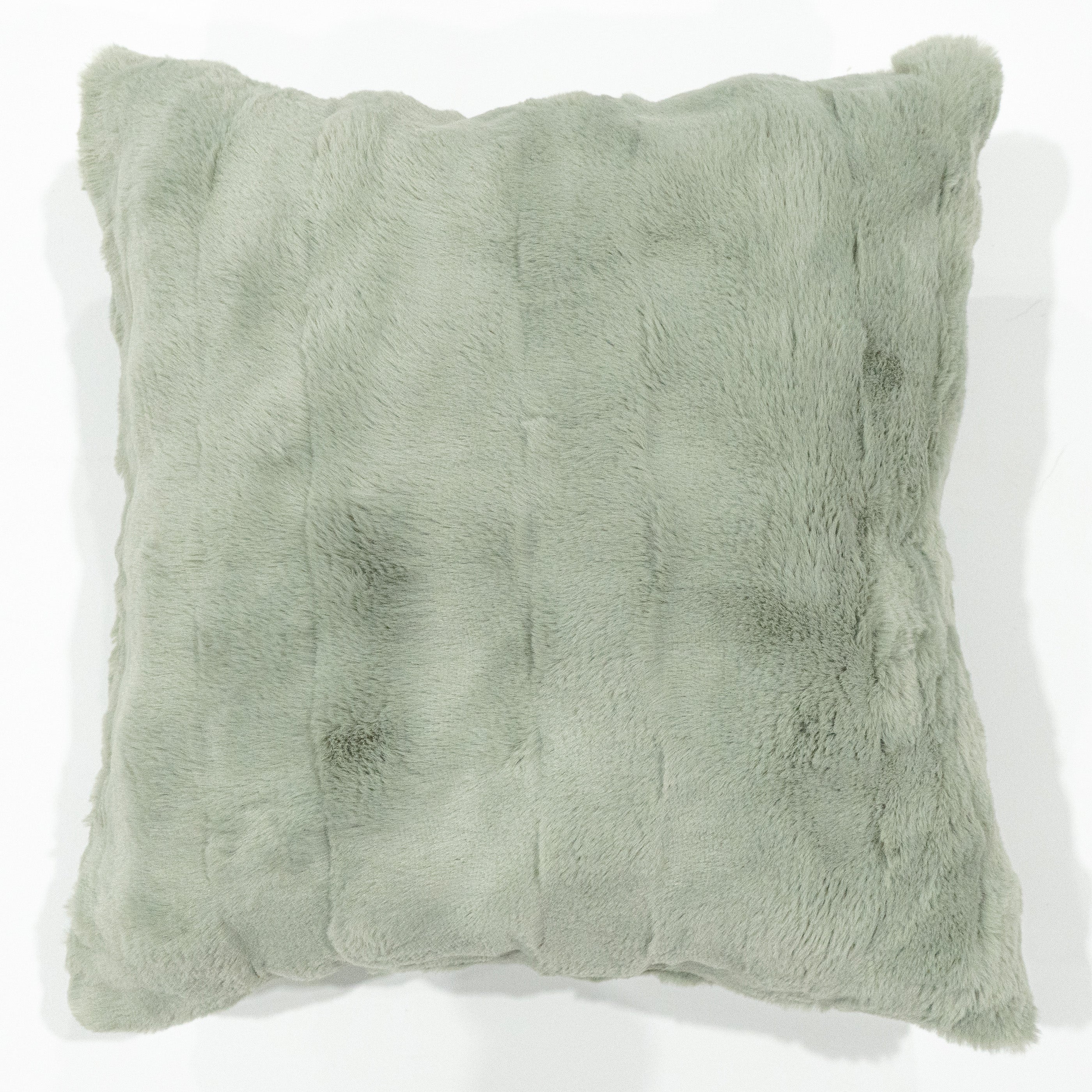 Coussin fausse fourrure poils courts - Sauge