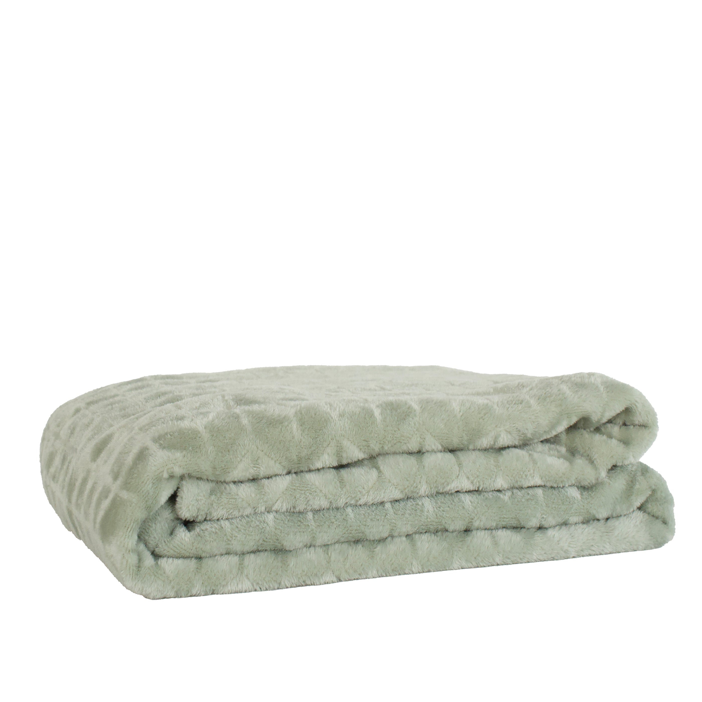 Jeté en peluche - Sauge