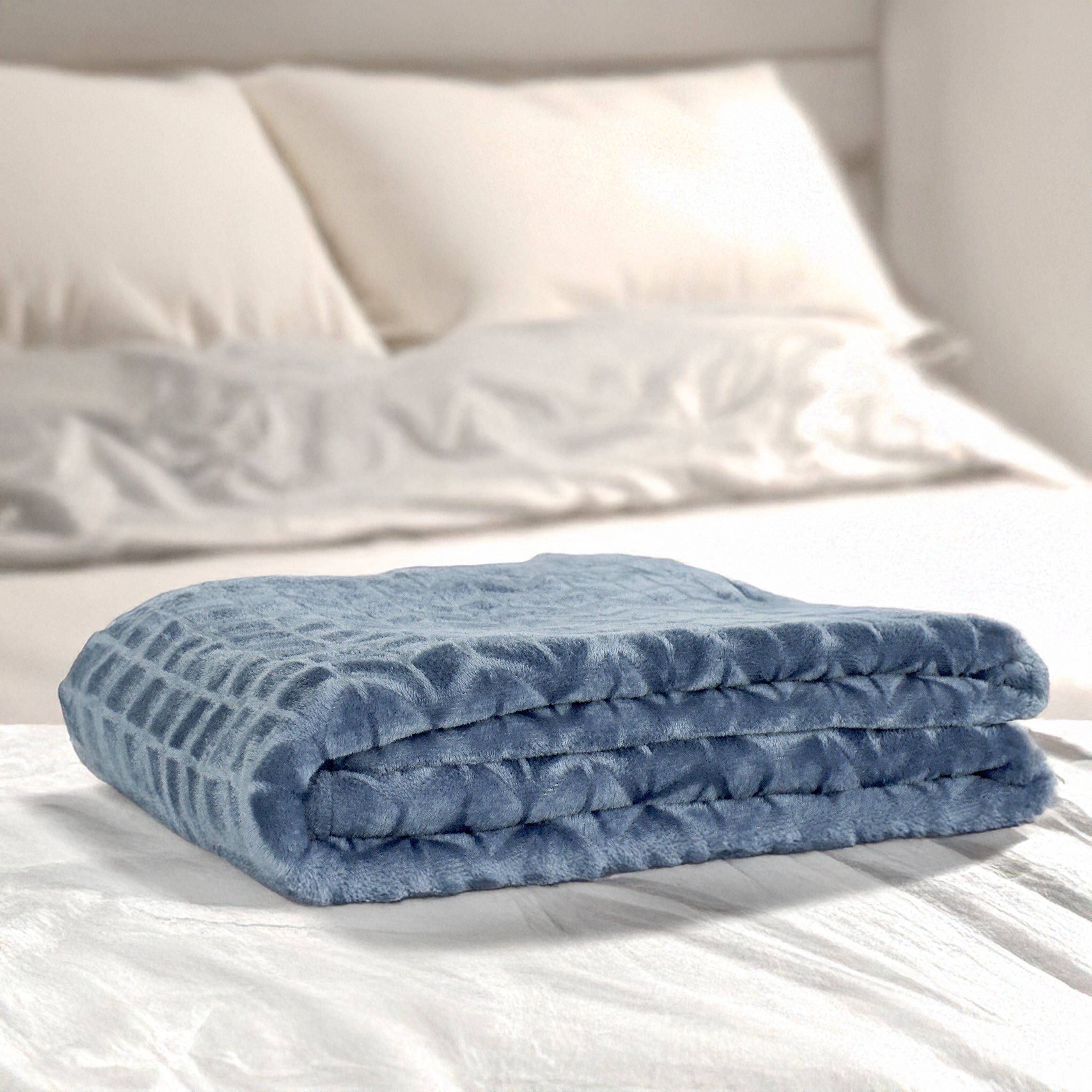 Jeté en peluche - Bleu