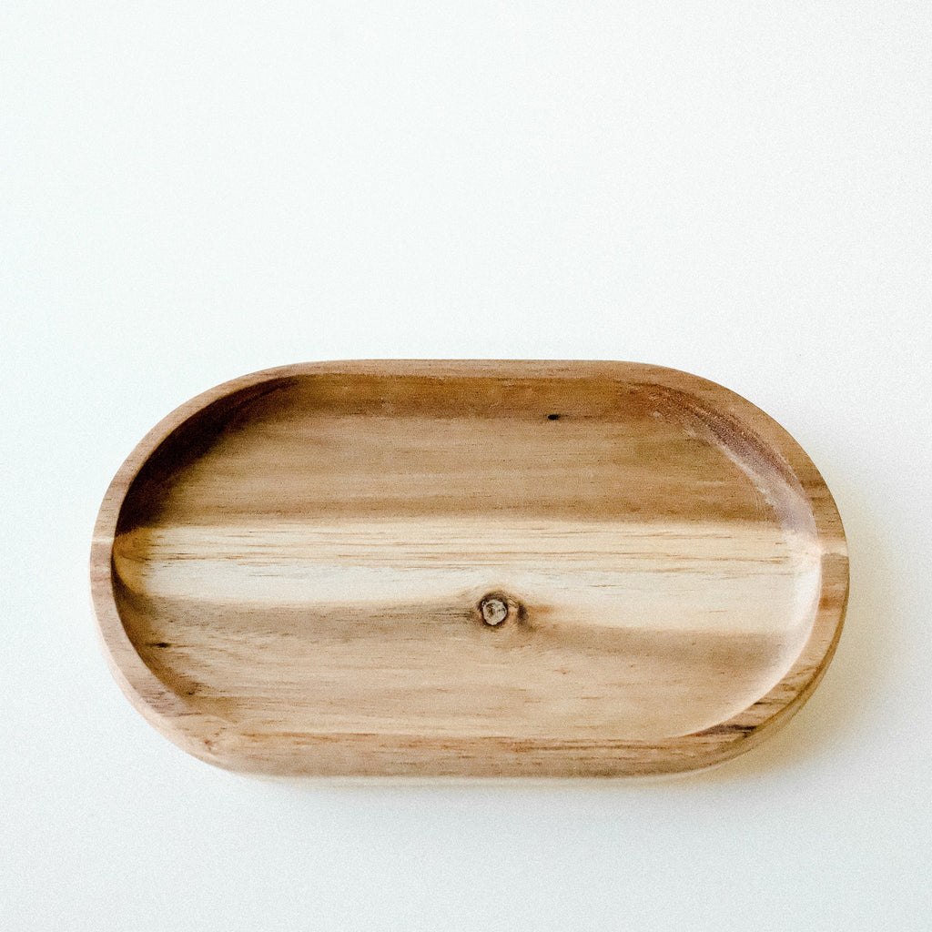 Plateau de service oval - Bois d'acacia