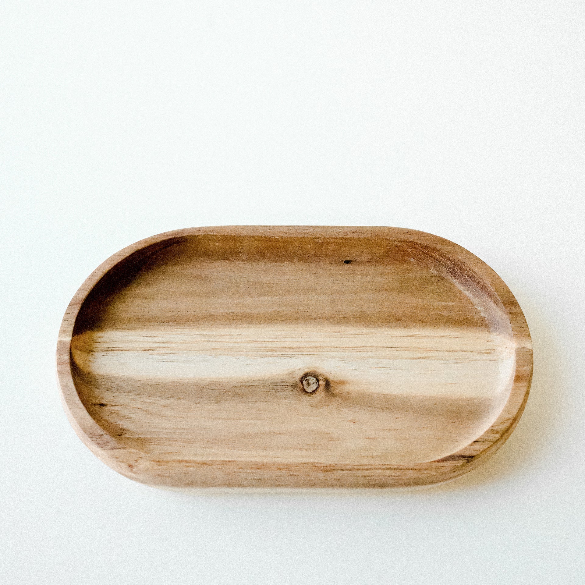 Plateau de service oval - Bois d'acacia